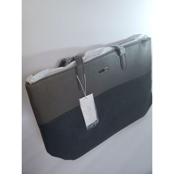 Grey / Black Handbag Purse "17 x 11.5" (l x w) - Picture 2 of 8
